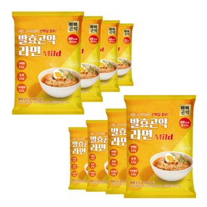 [단백질 함유 저칼로리 저당] 발효곤약라면 순한맛 215그램 69칼로리 4/8/12 팩, 8개, 215g