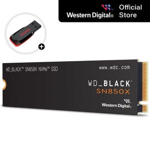 WD SSD M.2 NVMe BLACK SN850X 대용량 고성능 노트북 컴퓨터 / USB 증정, 1TB