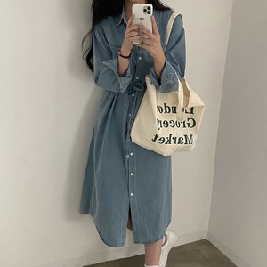 지니우우 데일리룩 데님 셔츠원피스 J0154A