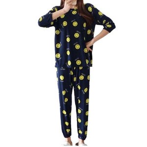 민스타일 스마일 긴팔 잠옷세트 실내복 긴팔 홈웨어 세트