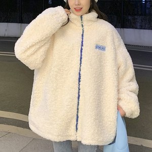 모모클럽 여성 양털 뽀글이 후리스 집업 자켓