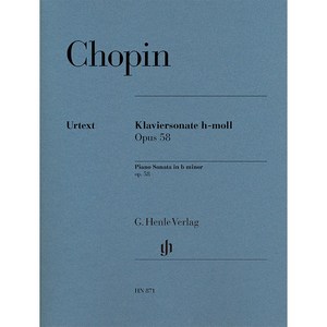 쇼팽 - 피아노 소나타 3번 Henle 헨레 피아노 악보 Chopin - Piano Sonata b mino op. 58 [HN871]