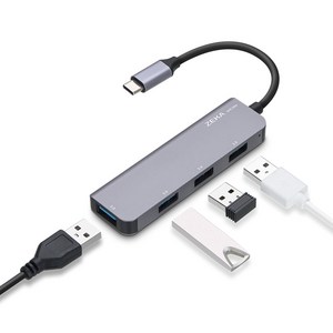 제카 USB 3.0 C타입 4in1 알루미늄 OTG 멀티허브 UHC304 노트북 테블릿 필수품, 1개