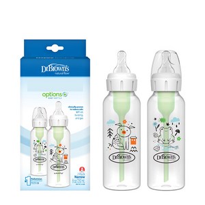 닥터브라운 내로우넥 디자이너 PP 젖병, 2개, 250ml, 돼지와개구리