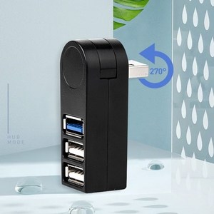 코스트 노트북 USB 3.0 2.0 허브 3포트 270도 회전, 블랙, 본상품, 1개