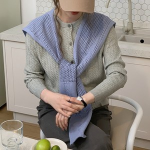 하이바다 여성 가디건 니트숄