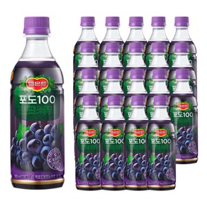 롯데칠성음료 델몬트 과즙주스 포도 100 400mlx20펫, 400ml, 20개