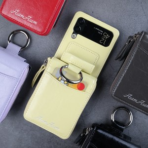 아삼아삼 Z플립5 가죽 지갑 케이스 힌지보호 링 지폐 카드수납