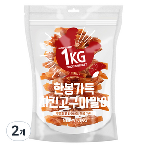 한봉가득 사사미 강아지 간식 1kg, 치킨고구마말이, 2개