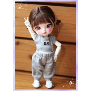 #포켓 16cm 옷( 그레이03 크롭트레이닝 )[마구샵]#구체관절인형#bjd#인형옷#유딩이#도리스돌#포켓돌, 1개