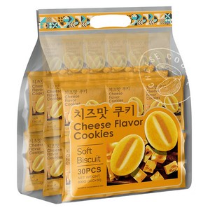 치즈맛 쿠키 600g 대용량쿠키 개별포장과자 사무실간식 치즈쿠키, 30개, 20g