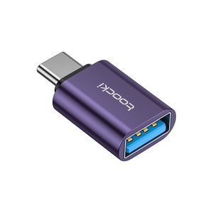 Toocki C타입 A타입 5핀 to C타입 변환 젠더, 퍼플, USB 3.0 to C타입, 1개