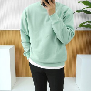 로니제이 남녀공용 오버핏 데일리 면 쭈리 기모 코튼 무지 맨투맨