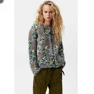 ZARA 여성니트 30대 40대 플라워 패턴 자가드 자켓