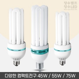 장수램프 삼파장 컴팩트램프 45W 55W 75W, 장수램프 EL 55W E39 주광색, 1개