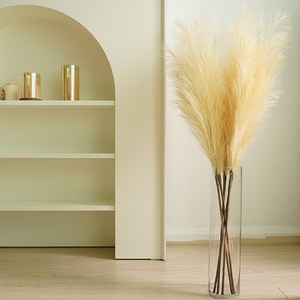 [La foret] 감성카페 인테리어 핑크뮬리 조화 대형 120cm/18줄기, Cream, 3개