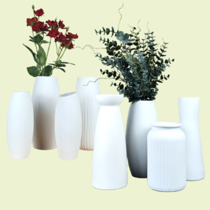 쟁이테이블 세라믹 화이트 화병 도자기 유리 꽃병 홈카페 인테리어 감성 원형 장식 조화 소형 테이블 오브제, 04.에블린 : 3호