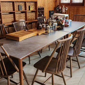 베스트리빙 스칸디 비안나 12T 포세린 통세라믹 1600 6인용 식탁 테이블 세트/의자6개 4colors, 월넛, 그레이세라믹