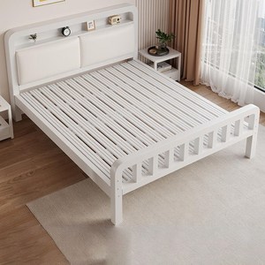 퀸사이즈 철제 프레임 침대 원룸 패밀리 트윈 안방 침대, 화이트(B)