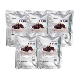 (국산특가) Cafe fuit 팥이 살아있는 통 빙수팥 100% 국내산 팥, 1kg, 5개