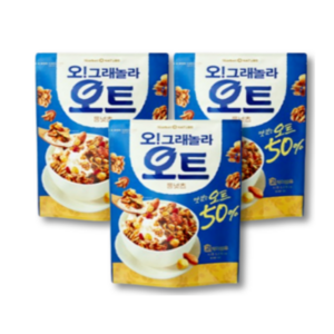 오리온 마켓오 오그래놀라 오트 통넛츠 255g 시리얼 간편간식, 3개