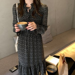 밴딩꽃프릴쉬폰원피스 휴양지원피스 여름 하객 롱원피스 레이스 플라워 스커트