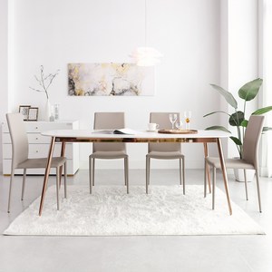 티엔느 디자인 포세린 세라믹 식탁세트 (1400 1600 테이블) 모디카 4인용+비체 의자4p, 1400 사각, 비체(라이트 그레이 4p)