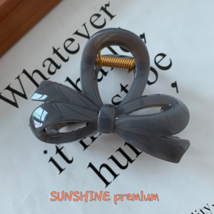 SUNSHINE 프리미엄 리본 올림머리 헤어 집게핀 8.5cm