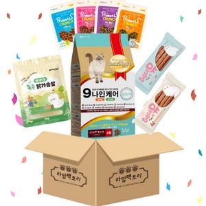 나인케어 인도어 고양이 건식사료 6kg+네이처알로촉촉닭가슴살1p+헤이뮤장어져키1p+헤이뮤붉은대게져키1p+프리미오크런치50g, 1개