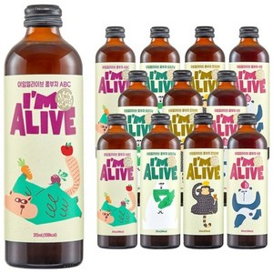 아임얼라이브 콤부차 315ml 혼합 (오리지날 진저레몬 석류 ABC), 12개