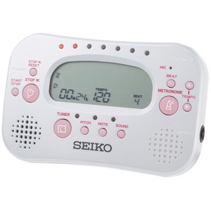 SEIKO 세이코 튜너 & 메트로놈 스톱워치 펄 화이트 STH100W, 1개