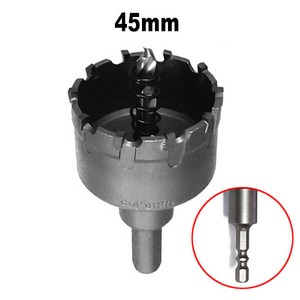 블랙불 육각 임팩 초경 홀쏘 기리 45mm 홀커터 홀컷터 구멍 관통 타입, 1개