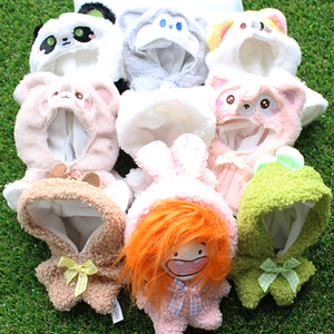 휘뚜마뚜 10cm 인형 의상 옷 니트 망토 가방 부자재 별자리인형옷 아이돌인형옷 모루인형옷, 극세사 슈트 강아지, 1개, 인형옷