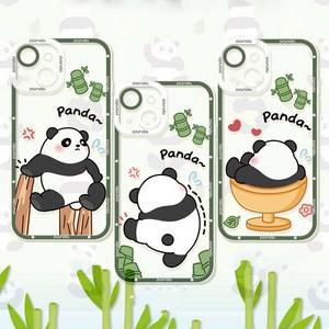 솔츠 아이폰 푸보우 판다 캐릭터 투명 젤리 케이스