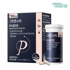 그린몬스터 질 유래 특허 유산균 이너블라썸 5.1g 히비스커스추출물함유, 30정, 1개