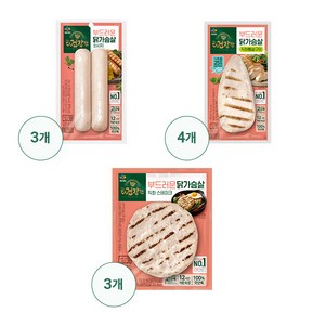 CJ 닭가슴살 통살구이4개+닭가슴살 스테이크3개+닭가슴살 소시지3개, 없음, 1개, 120g