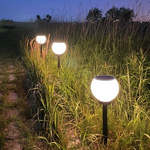 공간하우스 태양광 구슬등 보름달 정원등 문주등 야외 조명, 말뚝형, 20호 흰빛