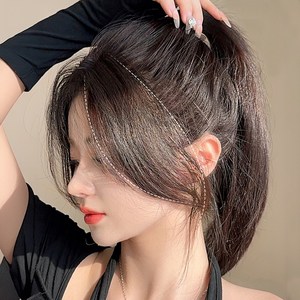 HAIRCUBE 자연스러운 옆머리 가발 부분가발 2피스, 다크브라운, 2개