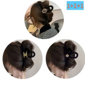 조이몰 빈티지 올림머리 벨벳 헤어핀