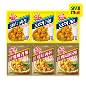 오뚜기 분말카레 약간매운맛 6개(오뚜기카레3+백세카레3), 1세트, 600g