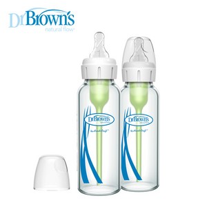 닥터브라운 내로우넥 옵션스 플러스 미국산 유리젖병 250ml 트윈팩, 1개