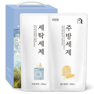 오늘의쉼표 세제 선물세트 답례품 생필품 12호 (주방세제 + 액체 세탁세제), 1개