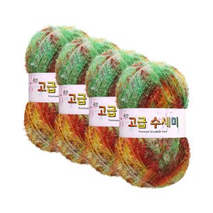 울클럽 뜨개실 고급수세미실 80g 4볼, 4개, 216 (나염)