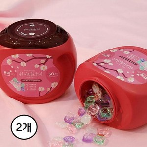 워시테라피 캡슐세탁세제 스위스 다우니향 50개입, 2개