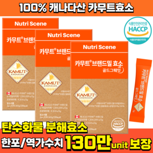 뉴트리씬 리얼 카무트 효소 골드그뤠잇 브랜드밀 발효효소100% 달콤한 고구마맛 30포, 3개, 60g