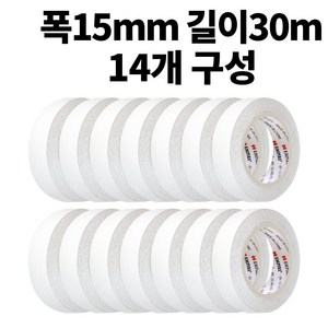 엠파이어 양면테이프 15 mm x 30 m, 화이트, 14개