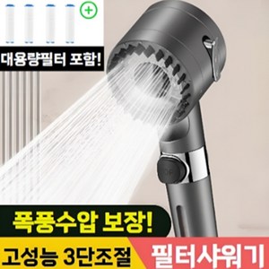 보니룸 프리미엄 고압 수압상승 필터 샤워기 헤드, 모던 그레이, 1개