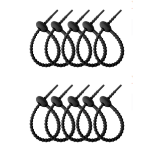 코지박스 피넛형 실리콘 케이블 타이 홀더 선정리 홀더 컬러, 10개, 블랙