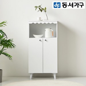 동서가구 토모 600 선반 겸 주방 양문 도어 수납장 DF636007, 화이트