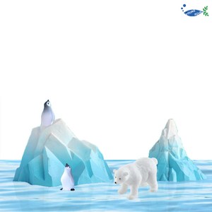 영아쿠아 북극 곰 팽귄 빙하기 장식 세트, 1세트